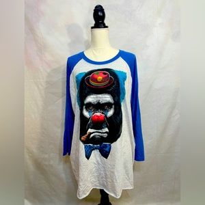 Next Level Apparel| Long Sleeve Tee Shirt | Size: XXL | Color: Blue & White